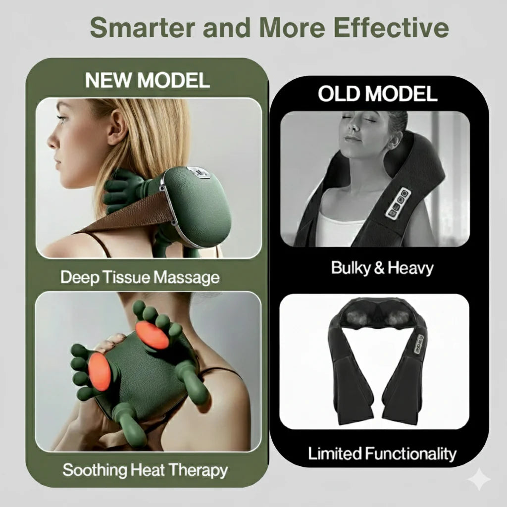 Deep tissue neck massager with heat